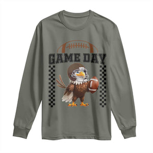 Eagle Football Long Sleeve Shirt Game Day Humor Gift TS12 Military Green Print Your Wear