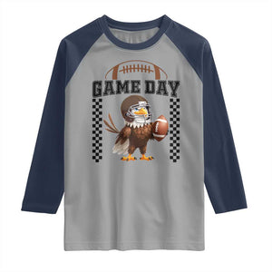 Eagle Football Raglan Shirt Game Day Humor Gift TS12 Sport Gray Navy Print Your Wear