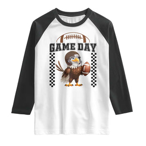 Eagle Football Raglan Shirt Game Day Humor Gift TS12 White Black Print Your Wear