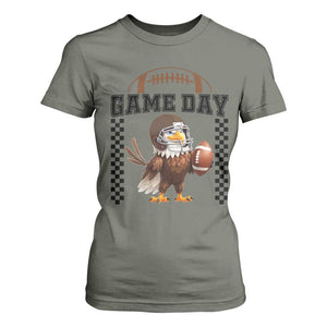 Eagle Football T Shirt For Women Game Day Humor Gift TS12 Military Green Print Your Wear