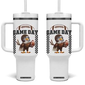 Eagle Football Tumbler With Handle Game Day Humor Gift TS12 One Size: 40 oz White Print Your Wear