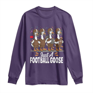 Just A Football Goose Long Sleeve Shirt Animal Sports Fan Gift TS12 Purple Print Your Wear