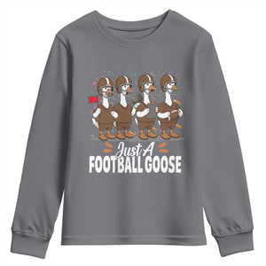 Just A Football Goose Youth Sweatshirt Animal Sports Fan Gift TS12 Charcoal Print Your Wear