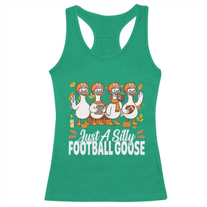Just A Silly Football Racerback Tank Top Animal Sports Fan Gift - Print Your Wear