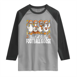 Just A Silly Football Raglan Shirt Animal Sports Fan Gift TS12 Sport Gray Black Print Your Wear