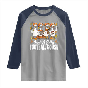 Just A Silly Football Raglan Shirt Animal Sports Fan Gift TS12 Sport Gray Navy Print Your Wear