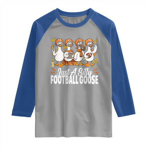 Just A Silly Football Raglan Shirt Animal Sports Fan Gift TS12 Sport Gray Royal Print Your Wear