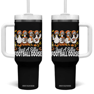 Just A Silly Football Tumbler With Handle Animal Sports Fan Gift TS12 One Size: 40 oz Black Print Your Wear