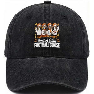 Just A Silly Football Washed Cotton Baseball Cap Animal Sports Fan Gift TS12 Print Your Wear
