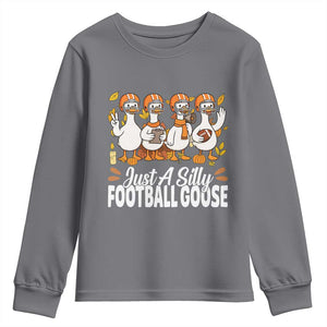 Just A Silly Football Youth Sweatshirt Animal Sports Fan Gift TS12 Charcoal Print Your Wear