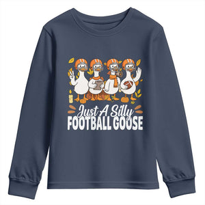 Just A Silly Football Youth Sweatshirt Animal Sports Fan Gift TS12 Navy Print Your Wear