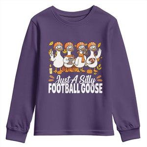 Just A Silly Football Youth Sweatshirt Animal Sports Fan Gift TS12 Purple Print Your Wear