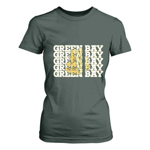 Green Bay Football Fan Cheese Lover T Shirt For Women Supporter Gift Idea TS12 Dark Forest Green Print Your Wear