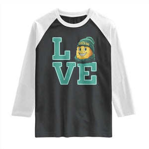 Green Bay Cheesehead Raglan Shirt Football Fan Supporter Gift Idea TS12 Black White Print Your Wear