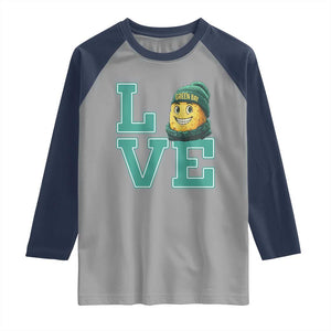 Green Bay Cheesehead Raglan Shirt Football Fan Supporter Gift Idea TS12 Sport Gray Navy Print Your Wear