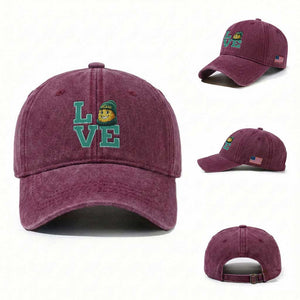 GFF Lover Football Fan Supporter Gift Idea Washed Cotton Baseball Cap TS12 Washed Cap Universal Fit Burgundy Print Your Wear