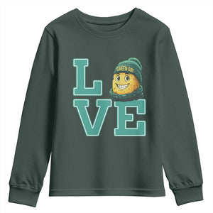 Green Bay Cheesehead Youth Sweatshirt Football Fan Supporter Gift Idea TS12 Dark Forest Green Print Your Wear