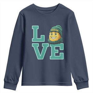 Green Bay Cheesehead Youth Sweatshirt Football Fan Supporter Gift Idea TS12 Navy Print Your Wear