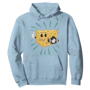Funny Cheese Head Football Player Sports Gift Idea Hoodie TS12 Light Blue Print Your Wear