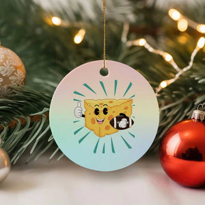 Funny Cheese Head Football Player Sports Gift Idea Ceramic Ornament TS12 1pc Pastel Print Your Wear