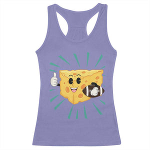 Funny Cheese Head Football Player Sports Gift Idea Racerback Tank Top - Print Your Wear