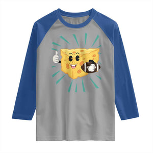 Funny Cheese Head Football Player Sports Gift Idea Raglan Shirt TS12 Sport Gray Royal Print Your Wear