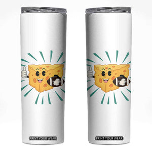Funny Chz Head Football Player Sports Gift Idea Skinny Tumbler TS12 White Print Your Wear