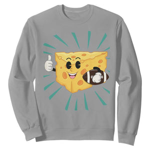 Funny Cheese Head Football Player Sports Gift Idea Sweatshirt TS12 Sport Gray Print Your Wear