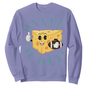 Funny Cheese Head Football Player Sports Gift Idea Sweatshirt TS12 Violet Print Your Wear