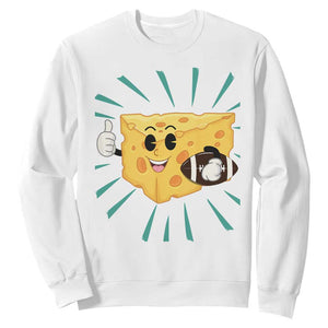 Funny Cheese Head Football Player Sports Gift Idea Sweatshirt TS12 White Print Your Wear
