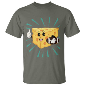 Funny Cheese Head Football Player Sports Gift Idea T Shirt TS12 Military Green Print Your Wear