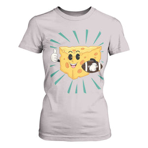 Funny Cheese Head Football Player Sports Gift Idea T Shirt For Women TS12 Ice Gray Print Your Wear