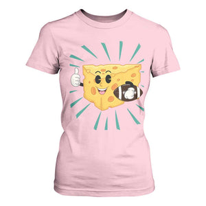 Funny Cheese Head Football Player Sports Gift Idea T Shirt For Women TS12 Light Pink Print Your Wear