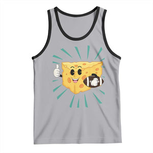 Funny Cheese Head Football Player Sports Gift Idea Tank Top TS12 Athletic Heather Black Print Your Wear