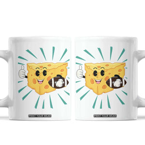 Funny Cheese Head Football Player Sports Gift Idea Coffee Mug TS12 White Print Your Wear