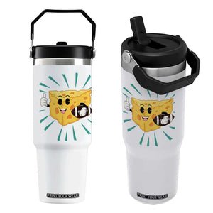 Funny Chz Head Football Player Sports Gift Idea Flip Straw Tumbler TS12 One Size: 30 oz White Print Your Wear