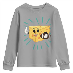 Funny Cheese Head Football Player Sports Gift Idea Youth Sweatshirt TS12 Sport Gray Print Your Wear