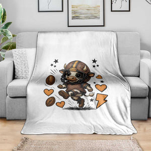 Football Lover Throw Blanket Cute Dairy Cow Playing Football TS12 Print Your Wear