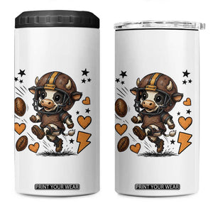 Football Lover 4 in 1 Can Cooler Tumbler Cute Dairy Cow Playing Football TS12 One Size: 16 oz White Print Your Wear