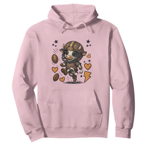 Football Lover Hoodie Cute Dairy Cow Playing Football TS12 Light Pink Print Your Wear