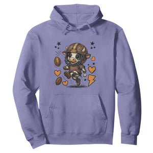 Football Lover Hoodie Cute Dairy Cow Playing Football TS12 Violet Print Your Wear