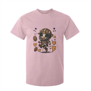 Football Lover T Shirt For Kid Cute Dairy Cow Playing Football TS12 Light Pink Print Your Wear