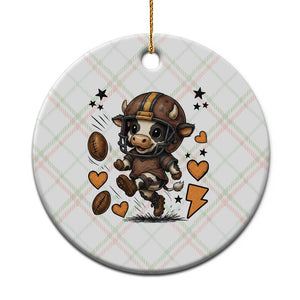 Football Lover Ceramic Ornament Cute Dairy Cow Playing Football TS12 1pc Christmas Plaid Print Your Wear