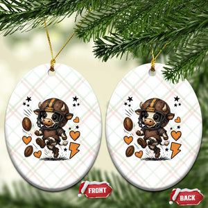 Football Lover Ceramic Ornament Cute Dairy Cow Playing Football TS12 Print Your Wear