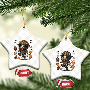 Football Lover Ceramic Ornament Cute Dairy Cow Playing Football TS12 Print Your Wear