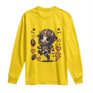 Football Lover Long Sleeve Shirt Cute Dairy Cow Playing Football TS12 Daisy Print Your Wear