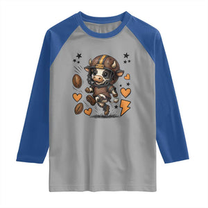 Football Lover Raglan Shirt Cute Dairy Cow Playing Football TS12 Sport Gray Royal Print Your Wear
