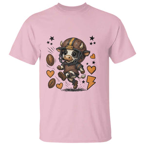 Football Lover T Shirt Cute Dairy Cow Playing Football TS12 Light Pink Print Your Wear