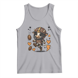 Football Lover Tank Top Cute Dairy Cow Playing Football TS12 Athletic Heather Print Your Wear