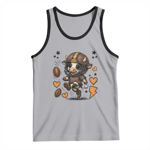 Football Lover Tank Top Cute Dairy Cow Playing Football TS12 Athletic Heather Black Print Your Wear